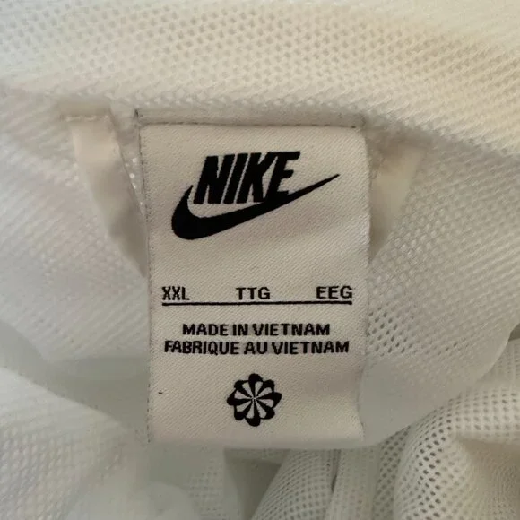 Nike Men's White Gray Full Zip Windbreaker Jacket Size 2XL XXL Polyester - Picture 5 of 5